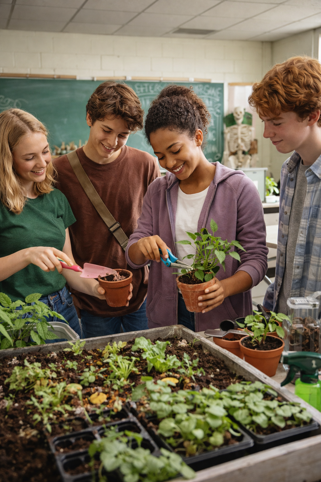Classroom learning session about soil health
