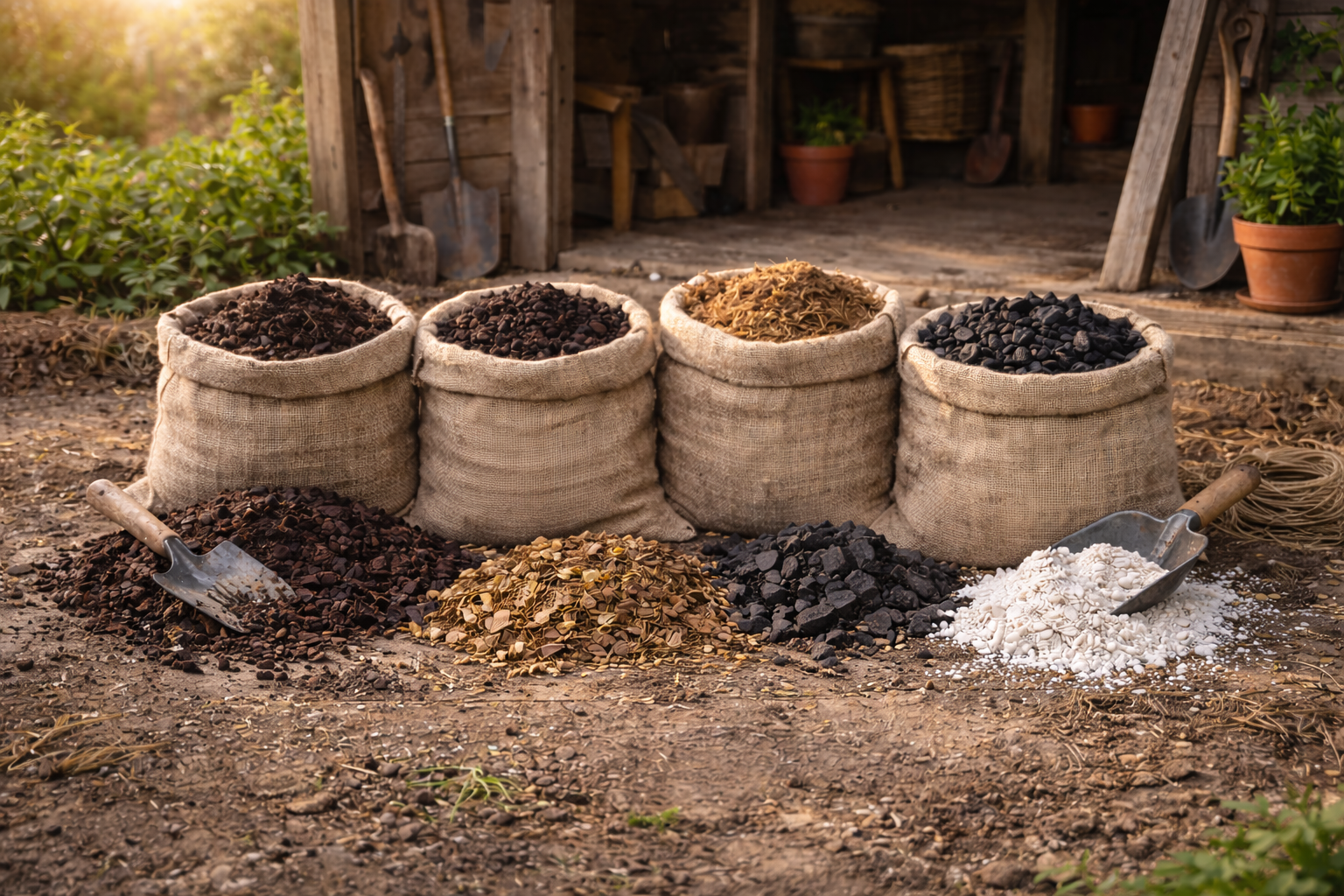 Rich soil in a thriving community garden